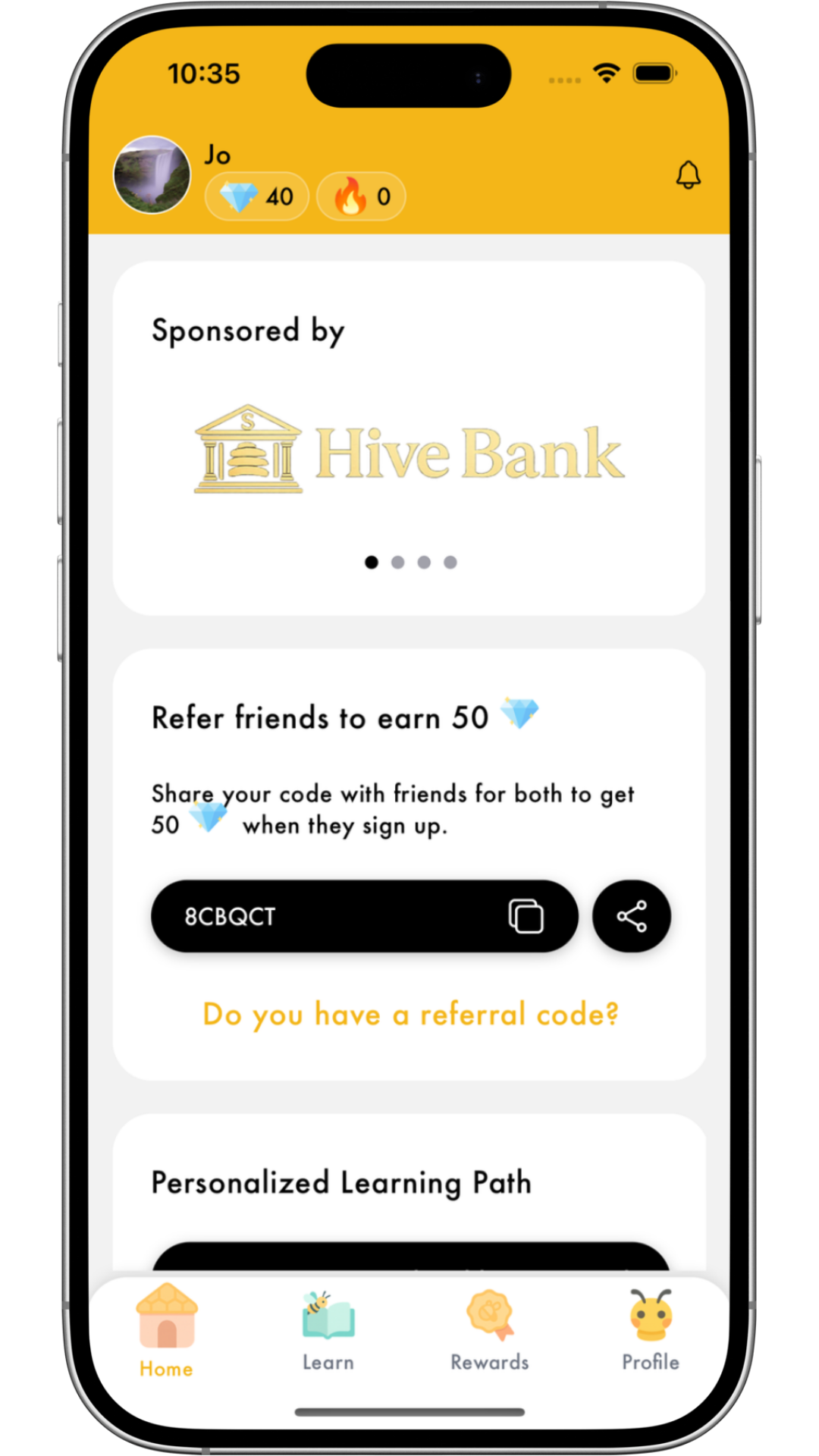 Sponsorship feature screenshot